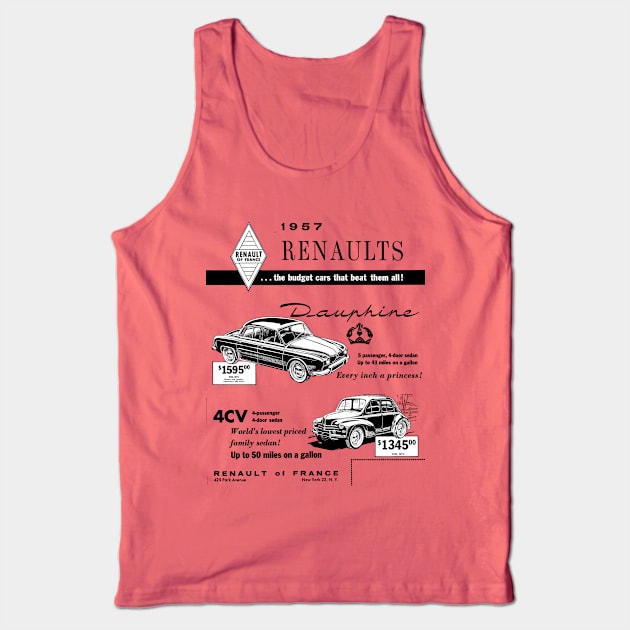 1957 RENAULTS - advert Tank Top by Throwback Motors